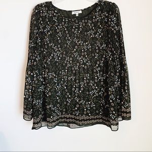 Max Studio Green Floral Top